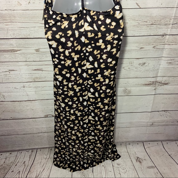 NEW - TopShop Animal Print Halter Maxi Dress Sz M - Picture 6 of 9